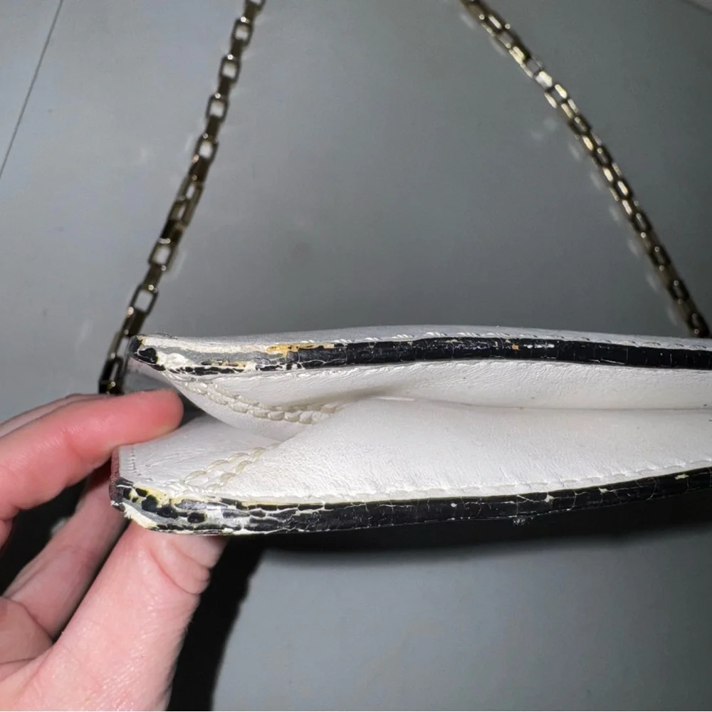 Kate Spade Post Street Madison Clutch Navy White Striped Nautical‎ Gold Chain